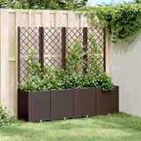 vidaXL Plantenbak met latwerk 160x40x140 cm polypropeen blauwgrijs