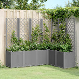 vidaXL Plantenbak met latwerk 160x40x140 cm polypropeen blauwgrijs