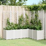 vidaXL Plantenbak met latwerk 160x40x140 cm polypropeen blauwgrijs
