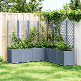 vidaXL Plantenbak met latwerk 160x40x140 cm polypropeen blauwgrijs