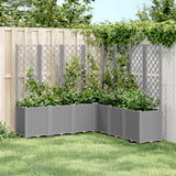 vidaXL Plantenbak met latwerk 160x40x140 cm polypropeen blauwgrijs