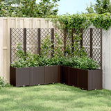 vidaXL Plantenbak met latwerk 160x40x140 cm polypropeen blauwgrijs