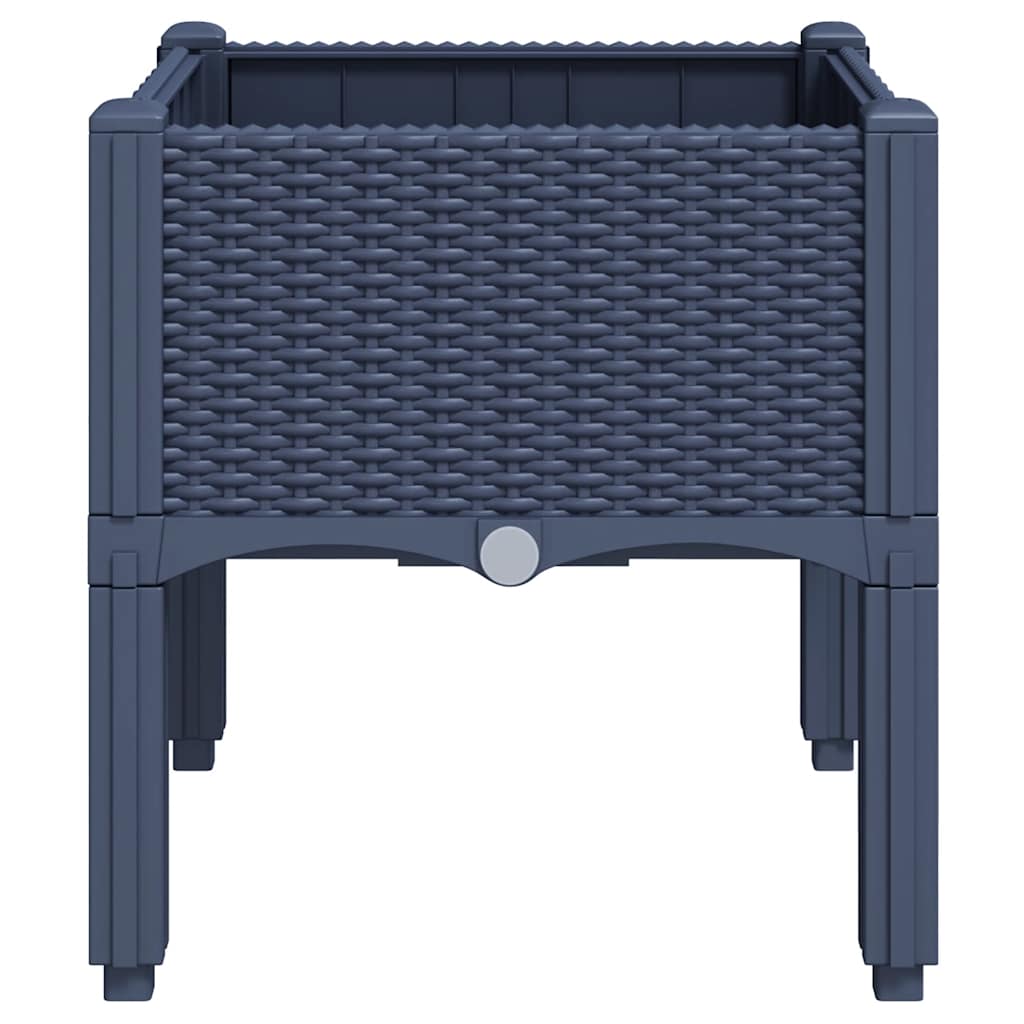 vidaXL Plantenbak met poten 40x40x42 cm polypropeen blauwgrijs