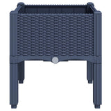vidaXL Plantenbak met poten 40x40x42 cm polypropeen blauwgrijs