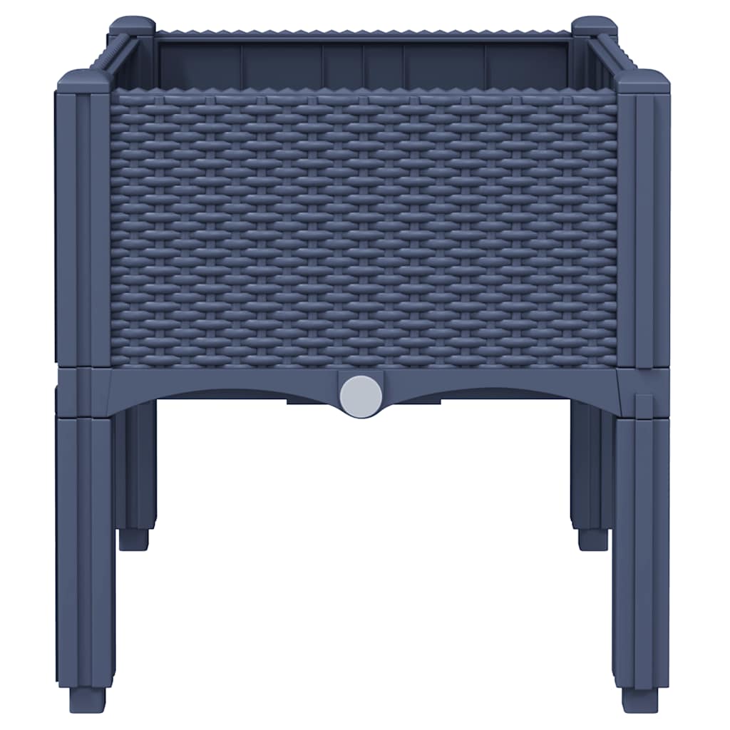 vidaXL Plantenbak met poten 40x40x42 cm polypropeen blauwgrijs