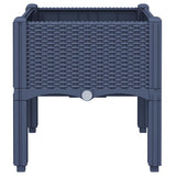vidaXL Plantenbak met poten 40x40x42 cm polypropeen blauwgrijs