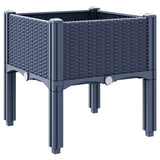 vidaXL Plantenbak met poten 40x40x42 cm polypropeen blauwgrijs