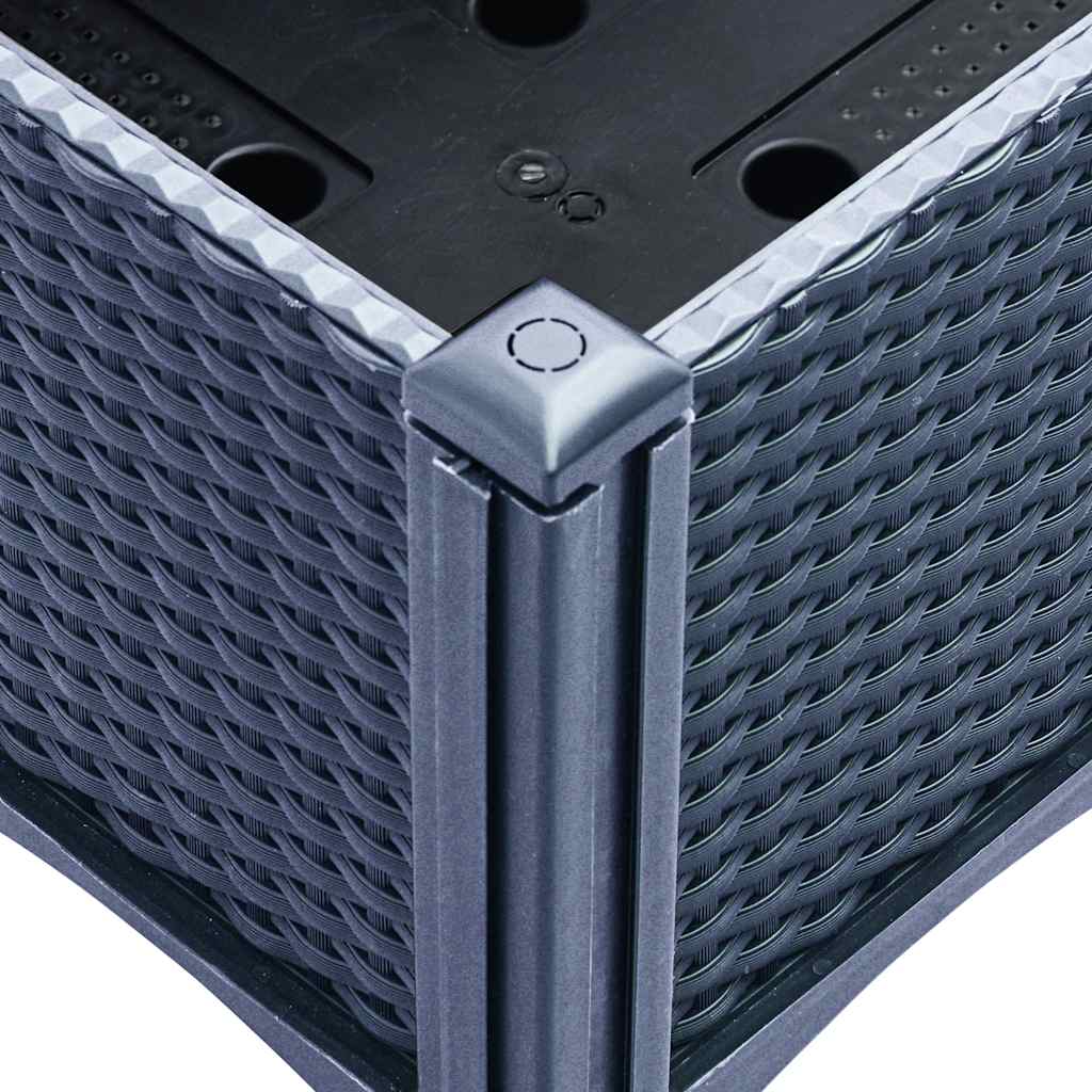 vidaXL Plantenbak met poten 40x40x42 cm polypropeen blauwgrijs