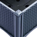 vidaXL Plantenbak met poten 40x40x42 cm polypropeen blauwgrijs