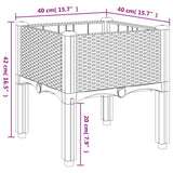 vidaXL Plantenbak met poten 40x40x42 cm polypropeen blauwgrijs