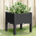 vidaXL Plantenbak met poten 40x40x42 cm polypropeen blauwgrijs