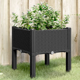 vidaXL Plantenbak met poten 40x40x42 cm polypropeen blauwgrijs