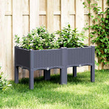 vidaXL Plantenbak met poten 40x40x42 cm polypropeen blauwgrijs