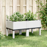 vidaXL Plantenbak met poten 40x40x42 cm polypropeen blauwgrijs