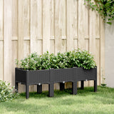vidaXL Plantenbak met poten 40x40x42 cm polypropeen blauwgrijs