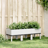 vidaXL Plantenbak met poten 40x40x42 cm polypropeen blauwgrijs