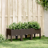 vidaXL Plantenbak met poten 40x40x42 cm polypropeen blauwgrijs