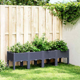 vidaXL Plantenbak met poten 40x40x42 cm polypropeen blauwgrijs