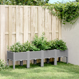 vidaXL Plantenbak met poten 40x40x42 cm polypropeen blauwgrijs