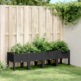 vidaXL Plantenbak met poten 40x40x42 cm polypropeen blauwgrijs