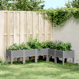 vidaXL Plantenbak met poten 40x40x42 cm polypropeen blauwgrijs