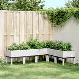vidaXL Plantenbak met poten 40x40x42 cm polypropeen blauwgrijs