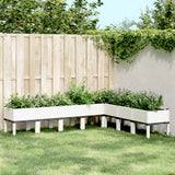 vidaXL Plantenbak met poten 40x40x42 cm polypropeen blauwgrijs