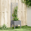 vidaXL Plantenbak met latwerk 40x40x142 cm polypropeen blauwgrijs