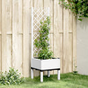 vidaXL Plantenbak met latwerk 40x40x142 cm polypropeen blauwgrijs