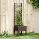 vidaXL Plantenbak met latwerk 40x40x142 cm polypropeen blauwgrijs