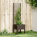 vidaXL Plantenbak met latwerk 40x40x142 cm polypropeen blauwgrijs