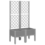 vidaXL Plantenbak met latwerk 40x40x142 cm polypropeen blauwgrijs