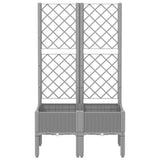 vidaXL Plantenbak met latwerk 40x40x142 cm polypropeen blauwgrijs