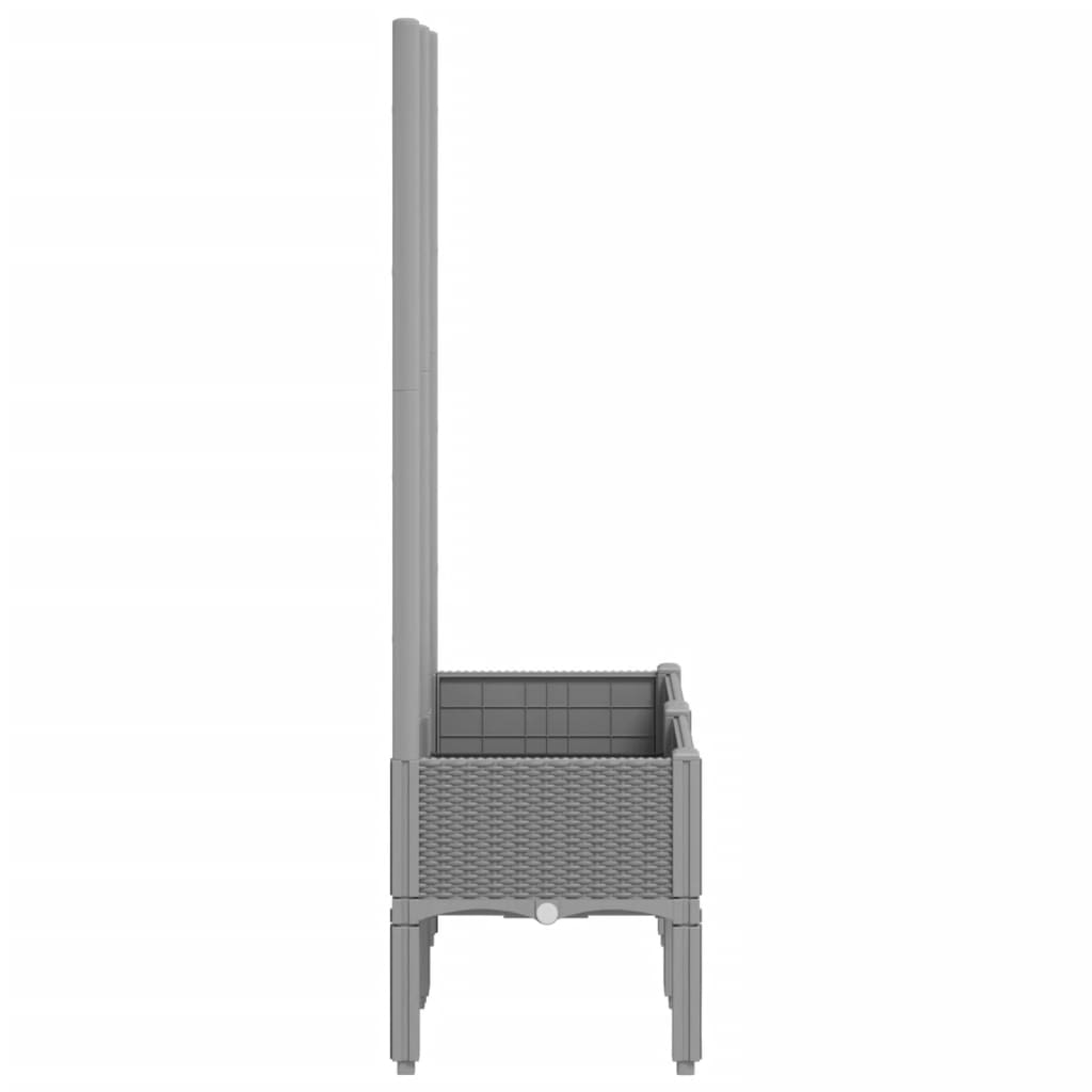 vidaXL Plantenbak met latwerk 40x40x142 cm polypropeen blauwgrijs