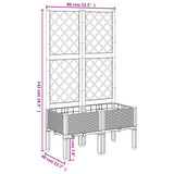 vidaXL Plantenbak met latwerk 40x40x142 cm polypropeen blauwgrijs