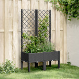 vidaXL Plantenbak met latwerk 40x40x142 cm polypropeen blauwgrijs