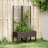vidaXL Plantenbak met latwerk 40x40x142 cm polypropeen blauwgrijs