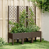 vidaXL Plantenbak met latwerk 40x40x142 cm polypropeen blauwgrijs