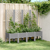 vidaXL Plantenbak met latwerk 40x40x142 cm polypropeen blauwgrijs