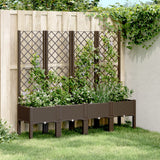 vidaXL Plantenbak met latwerk 40x40x142 cm polypropeen blauwgrijs