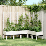 vidaXL Plantenbak met latwerk 40x40x142 cm polypropeen blauwgrijs