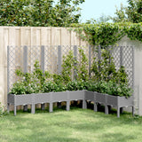 vidaXL Plantenbak met latwerk 40x40x142 cm polypropeen blauwgrijs