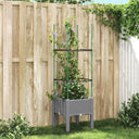 vidaXL Plantenbak met latwerk 40x40x142,5 cm polypropeen blauwgrijs