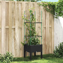 vidaXL Plantenbak met latwerk 40x40x142,5 cm polypropeen blauwgrijs
