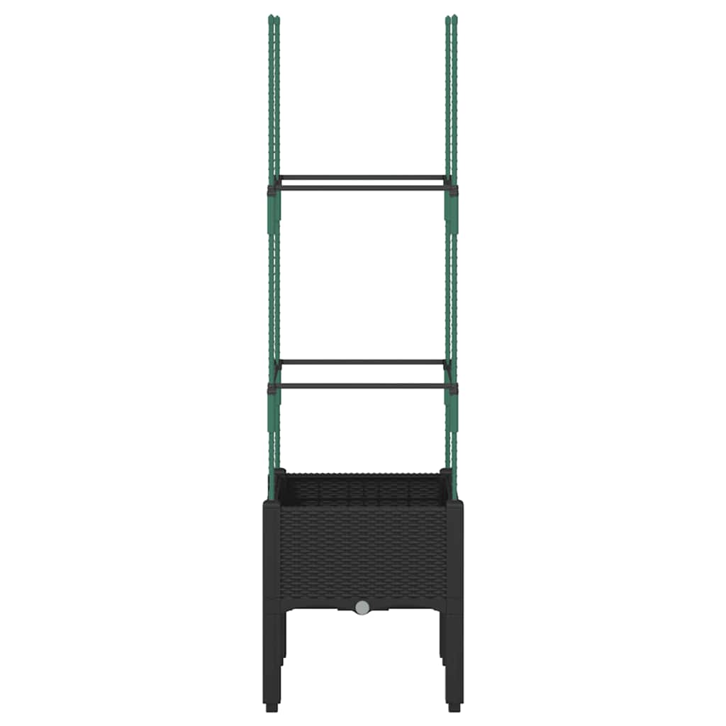 vidaXL Plantenbak met latwerk 40x40x142,5 cm polypropeen blauwgrijs