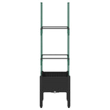 vidaXL Plantenbak met latwerk 40x40x142,5 cm polypropeen blauwgrijs
