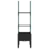 vidaXL Plantenbak met latwerk 40x40x142,5 cm polypropeen blauwgrijs
