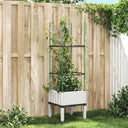 vidaXL Plantenbak met latwerk 40x40x142,5 cm polypropeen blauwgrijs