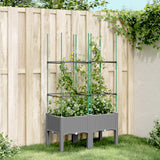vidaXL Plantenbak met latwerk 40x40x142,5 cm polypropeen blauwgrijs