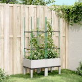 vidaXL Plantenbak met latwerk 40x40x142,5 cm polypropeen blauwgrijs